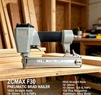 ZCMAX F30 Pneumatic Brad Nailer 18GA 10-30mm Alat Paku Lurus untuk Pertukangan Kayu Dekorasi Perakitan Furnitur