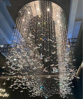 Lustre en cristal VEKO, luminaires modernes de luxe, lustre en cristal papillon pour plafond haut