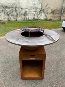 Barbecue au <span class=keywords><strong>charbon</strong></span> de <span class=keywords><strong>bois</strong></span> en acier corten pour extérieur, barbecue personnalisé pour terrasse et camping - Product Image 2