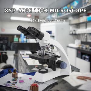 Microscope biologique binoculaire, objectif 100x, grossissement 1000x, laboratoire, éducation - Product Image 2