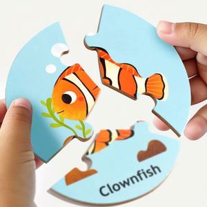 Children Educational Toy 36Pcs Forest Marine Animal Cognitive Circular <b>Puzzle</b> Game Kids Wooden Toys - Product Image 5