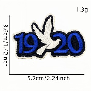 Parches Bordados <span class=keywords><strong>de</strong></span> la Serie Azul, Decoración <span class=keywords><strong>de</strong></span> Hermandad, Insignias Bordadas, Accesorios <span class=keywords><strong>de</strong></span> Ropa, Parches Termoadhesivos para Tela - Product Image 3