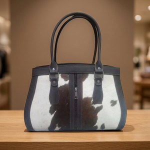 Bolso de Mano Vintage para Niñas, 100% Cuero Genuino, Cierre de Cremallera, Diseño de Rayas Dulces, Dos Correas de Hombro, Impermeable, Gran Capacidad - Product Image 2