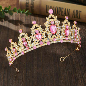Couronne de <span class=keywords><strong>Mariage</strong></span> Scintillante en Alliage Coloré, Accessoire de Robe de Mariée de Luxe en Cristal, <span class=keywords><strong>Diadème</strong></span> en Strass Exquis - Product Image 1