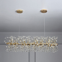 Lampes suspendues rectangulaires simples pour salon, hôtel, restaurant, décoration moderne, luxe, or, lustre en cristal G9