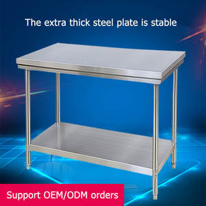 OEM Alta Qualidade Industrial Trabalhando mesa Commercial <span class=keywords><strong>Kitchen</strong></span> <span class=keywords><strong>Equipment</strong></span> 2 Layer aço inoxidável Trabalho mesa - Product Image 2