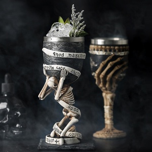 Custom Horror <strong>Gothic</strong> <strong>Drink</strong> Cocktail <strong>Glasses</strong> Unique Vintage bar Decor Resin Skull Goblets - Product Image 5