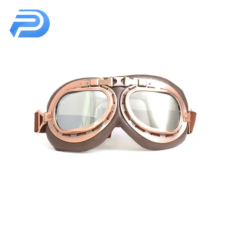 Cheap Retro Motorcycle Goggles Glasses Vintage for Pilot Steampunk ATV UTV Bike Copper Motorbike Helmet