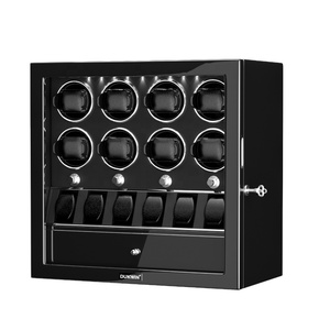 Chất Lượng Cao Đàn Piano Màu Đen Quỹ đạo Đồng Hồ Bằng Gỗ Hộp 6 + 8 Khe Cắm Xem Winder Hộp Tự Động Với Lưu Trữ Ngăn Kéo 3 Trong 1 Bằng Sáng Chế Thiết Kế - Product Image 1