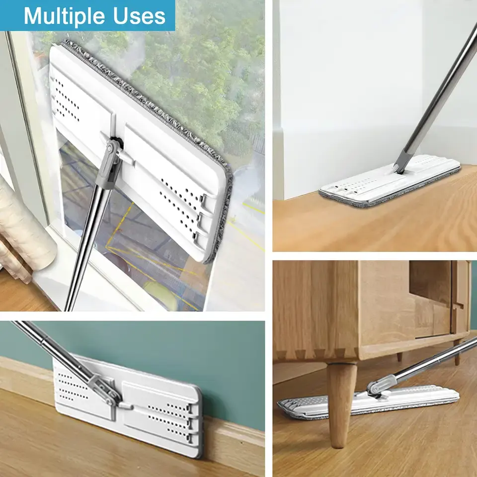 Accesorios de limpieza, fregonas mágicas de limpieza, fregona de microfibra giratoria a mano libre con cubo, fregona plana con pulverizador, suelo de cocina para el hogar