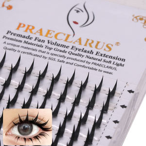 Extension ciglia personalizzate con logo, fatte a mano, effetto wispy, punte sottili, 0.07mm, curvatura <span class=keywords><strong>C</strong></span> D DD, lunghezze miste, extension ciglia 3D preformate effetto wispy - Product Image 2