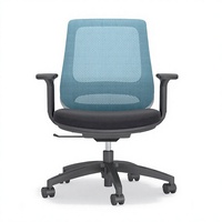 Chaise de bureau ergonomique en maille, réglable en hauteur, pivotante, avec accoudoirs et fonction d'inclinaison pour espaces de travail