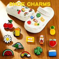 Breloques pour sabots unisexes en PVC écologique, motif trèfle à quatre feuilles, boucles à ardillon pour pantoufles FX-001, vente en gros en vrac, Fujian Chine
