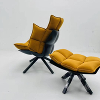 Chaise en fibre de verre de style moderne, pieds en bois massif, fauteuil de salon, fauteuil confortable, coquille de détente, chaise Husk