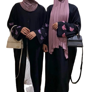 Nuevos vestidos Abaya abiertos para mujer de Oriente Medio, cárdigan caftán bordado con mariposa, ropa islámica, Nida musulmana de moda - Product Image 1