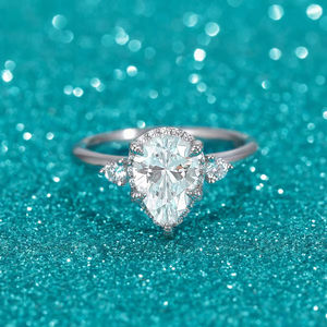 อินเทรนด์เครื่องประดับเงินและทองแหวนลดลงเพทายหมั้นและแต่งงานแหวนฮาโลโรแมนติกสัญญาผู้หญิง - Product Image 4