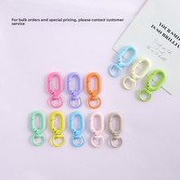 Porte-clés coloré en forme de U à ressort, en alliage, peint, motif 8 caractères, accessoire DIY pour bijoux