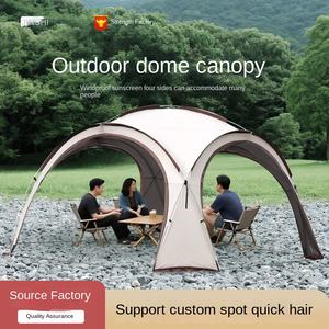 Tingkatkan kanopi tabir surya bulat untuk berkemah 6-10 orang, kanopi kubah hitam dengan ekor tenda kain Oxford luar ruangan besar - Product Image 2