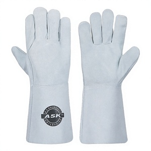 Guantes de soldadura TIG resistentes al fuego y al calor, de cuero de oveja, para soldadura por arco, carpintería y MIG. - Product Image 1