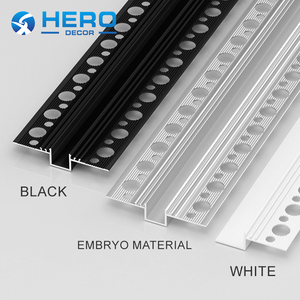 Traitement de surface des murs Profilés en aluminium à rainure d'ombre Finition des joints métalliques Hero pour le plâtrage des carreaux de plafond - Product Image 1