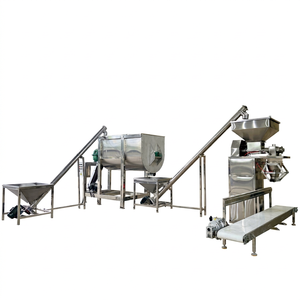 Ligne d'assaisonnement automatique HONGDI, mélangeur à double vis, convoyeur à vis, machines de remplissage et d'emballage, système d'emballage plastique 380V/220V - Product Image 1