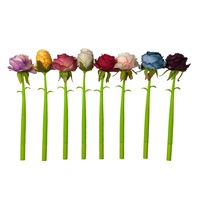 Stylo gel rose créatif en plastique, fleur artificielle romantique, nouveauté très demandée pour cadeau promotionnel