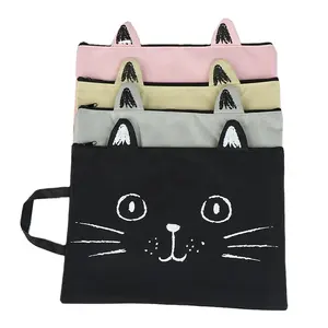 Wasch bare A4 Cat Canvas Stoff Datei Tasche Datei Ordner Dokument Notebook Lagerung Organizer Tasche Office School Supplies