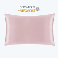 Taie d'oreiller de luxe en soie de mûrier 100% unie, taille Queen, imprimée en 3D avec logo personnalisé, ignifuge, emballée en boîte, pour la maison - Vente en gros