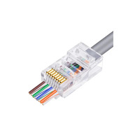 Personnalisé Nouveau Cat5 Cat6 Utp Non Blindé Mâle 8p8c Rj45 Modulaire Plug Rj45 Lan Câble Connecteur