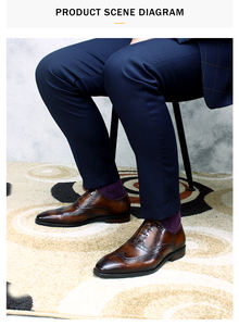 รองเท้าอ็อกซ์ฟอร์ดสีน้ำตาลแกะสลักเต็มตัว รุ่น F8-A1H ล่าสุด สไตล์สุภาพบุรุษ เหมาะสำหรับงานพรอม - Product Image 3