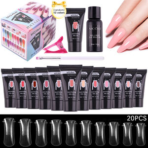 Ensemble <span class=keywords><strong>de</strong></span> 12 couleurs aléatoires en poly gel avec 20 moules <span class=keywords><strong>de</strong></span> gel d'extension et outils professionnels Kit <span class=keywords><strong>de</strong></span> gel d'extension d'ongle pour les amateurs d'art d'ongle - Product Image 2