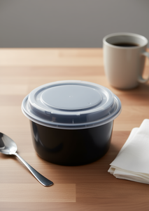 Contenitore Rotondo in PP da 100oz Serie Nrbowl, Stampato a Iniezione, Adatto al Microonde, con Coperchio a Clip, Impilabile, per Cucina e Asporto - Product Image 2