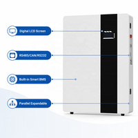 Batterie solaire LiFePO4 murale résidentielle 51,2 V 100 Ah/200 Ah, alimentation de secours hybride pour système de stockage d'énergie hors réseau