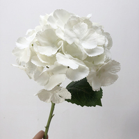 Bunga Mawar Putih Buatan K-0584, Bunga Hydrangea Tunggal Buatan untuk Dekorasi Rumah dan Pernikahan