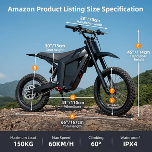 美国仓快速发货 48V 3200W 峰值中置驱动 150kg 60N.m Trail 成人 Surron 越野电动自行车 电动自行车 - Product Image 4
