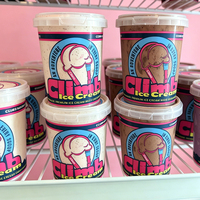 Conteneur jetable en plastique PP transparent de qualité alimentaire avec logo imprimé personnalisé pour la crème glacée, le yaourt, le pudding avec couvercle transparent