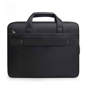 Custom Logo Men's High Quality Canvas Nylon Portable Waterproof Business Style Laptop Bag Document Protection for Office School - Product Image 2