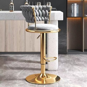 Tabourets de bar pour la maison, hauteur réglable, style moderne minimaliste avec dossier, pour les streamers en direct, comptoir de caisse - Product Image 3