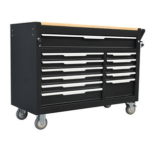 Premium Garage Workshop <b>Rolling</b> <b>Tool</b> Cabinet with 12 Lockable Drawers and Wooden Top - Product Image 1