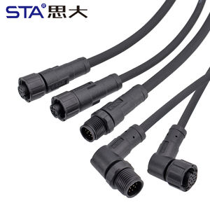 Conector M12 a prueba de agua <span class=keywords><strong>2</strong></span> 3 4 5 6 8 12 enchufe de aviación de 17 pines macho hembra Cable de campo sin blindaje PVC PUR 1M 2M 5M - Product Image 1