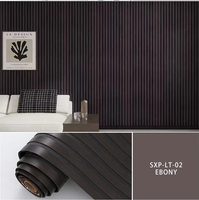 Panneau mural en bois cannelé moderne léger et flexible, auto-adhésif, revêtement mural 3D en PVC à grain de bois pour salon