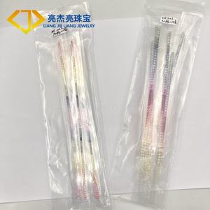 사각형 멀티 컬러 사파이어 팔찌 테니스 링크 체인 2mm 3mm 레인보우 합성 커런덤 주얼리 - Product Image 5