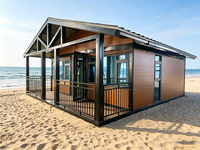 Maison conteneur isolée thermiquement et extensible 20ft 40ft avec toit, maison préfabriquée portable économique, salle de bain intégrée et support solaire
