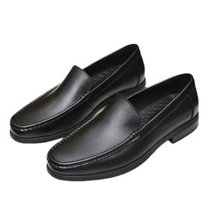 Mocassins de bureau de luxe personnalisés à bout carré noir, en cuir véritable respirant et léger, à lacets, pour printemps-été - Product Image 4