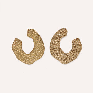 Boucles d'oreilles minimalistes en acier inoxydable doré Yxm E27, bijoux tendance CucoCuca - Product Image 1