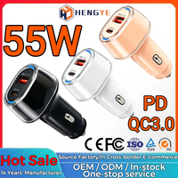 Cargador Rápido Universal para Auto de 55W OEM Tipo C 12V, Cargador para Auto de Carga Rápida de Tamaño Pequeño 25W USB C para Teléfono