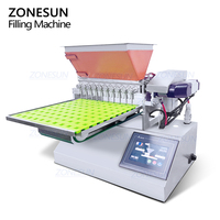 Machine de remplissage semi-automatique ZONESUN à 10 buses pour bonbons au chocolat à base de gélatine, remplissage liquide de bonbons gélifiés, machine de transformation alimentaire