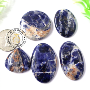Selected Sodalite Cabochon 100%Natural Sodalite Loose Gemstone Use For Perfect Pendant Jewelry Healing Crystal Jewelry LOT - Product Image 4