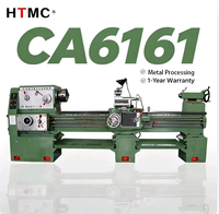 Tour horizontal robuste CA6161, portée 610 mm, alésage de broche 52 mm, tour à métaux manuel certifié CE ISO, marque HTMC, conicité MT6, garantie 1 an