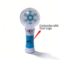 Baguette LED rotative en forme de bonhomme de neige, boule lumineuse tournante pour fête d'hiver, avec logo personnalisé et emballage en boîte – Vente en gros